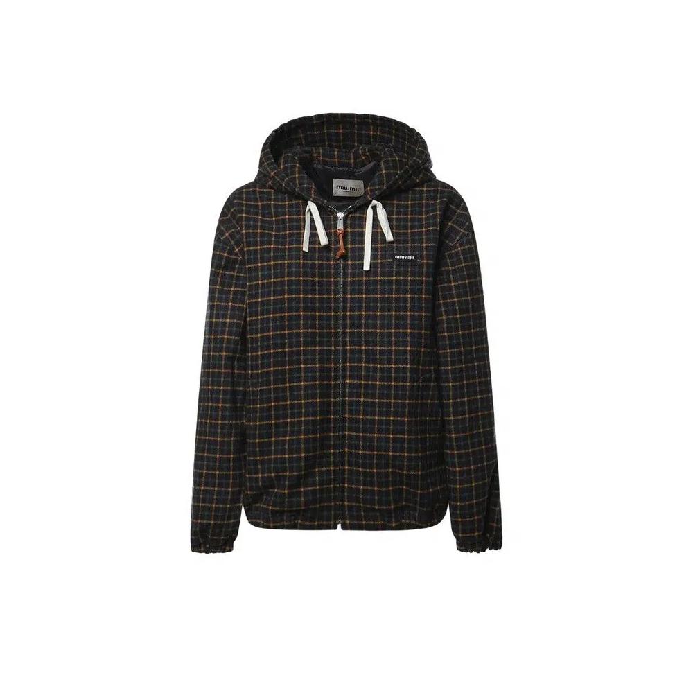 Блузы Miu Miu Check Color Padded Blouson 'Blu/Giallo' 1