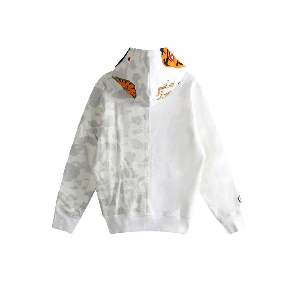 Толстовки на молнии BAPE City Camo Tiger Shark Full Zip Hoodie «White» 2