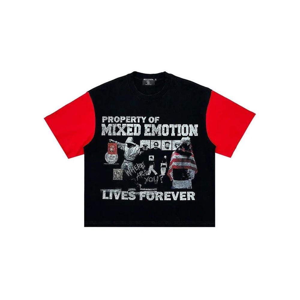Футболки с коротким рукавом Mixed Emotion Fracture Tee 'Black/Red' 1