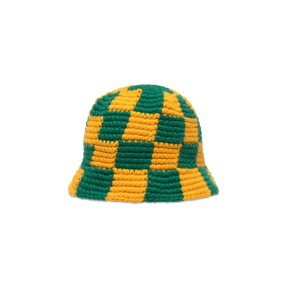 Панамы Stussy Bucket Hat Checker Knit 'Evergreen' 2
