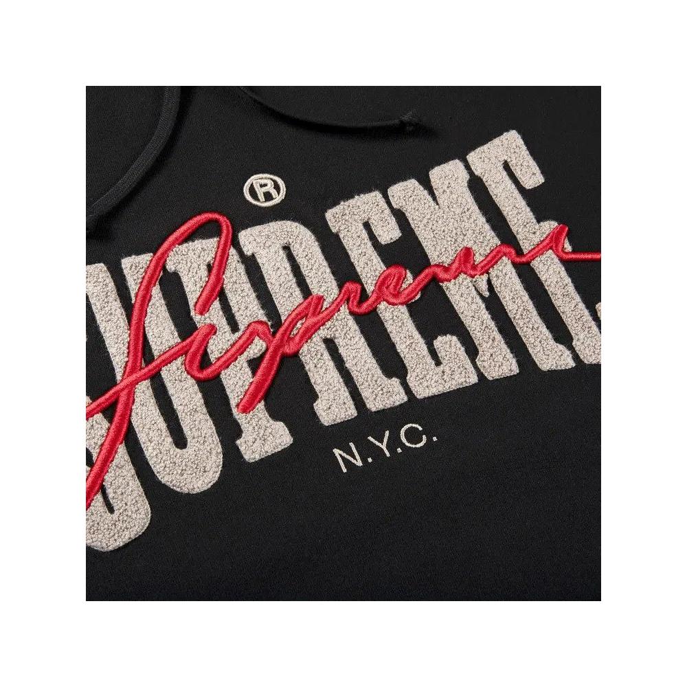 Худи Supreme Embroidered Chenille Hooded Sweatshirt 'Black' 2