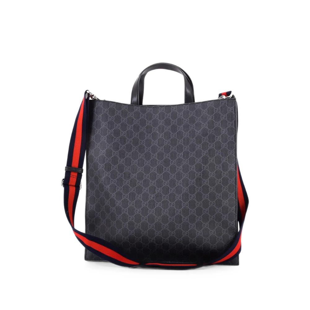 Courrier Convertible Soft Open GG Coated Canvas with Applique North South tote bag 2