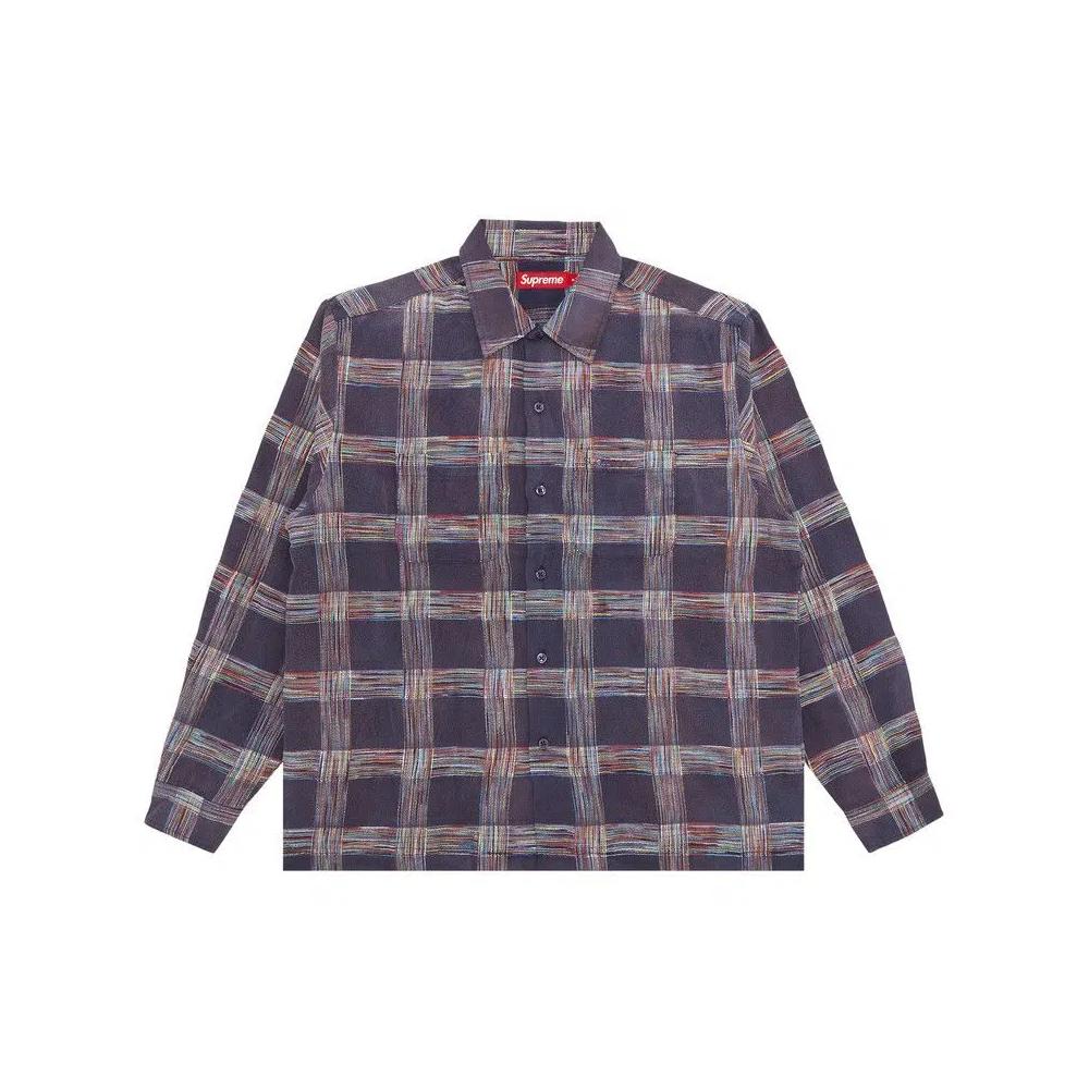 Фланелевые рубашки Supreme Woven Plaid Shirt 'Washed Navy' 1