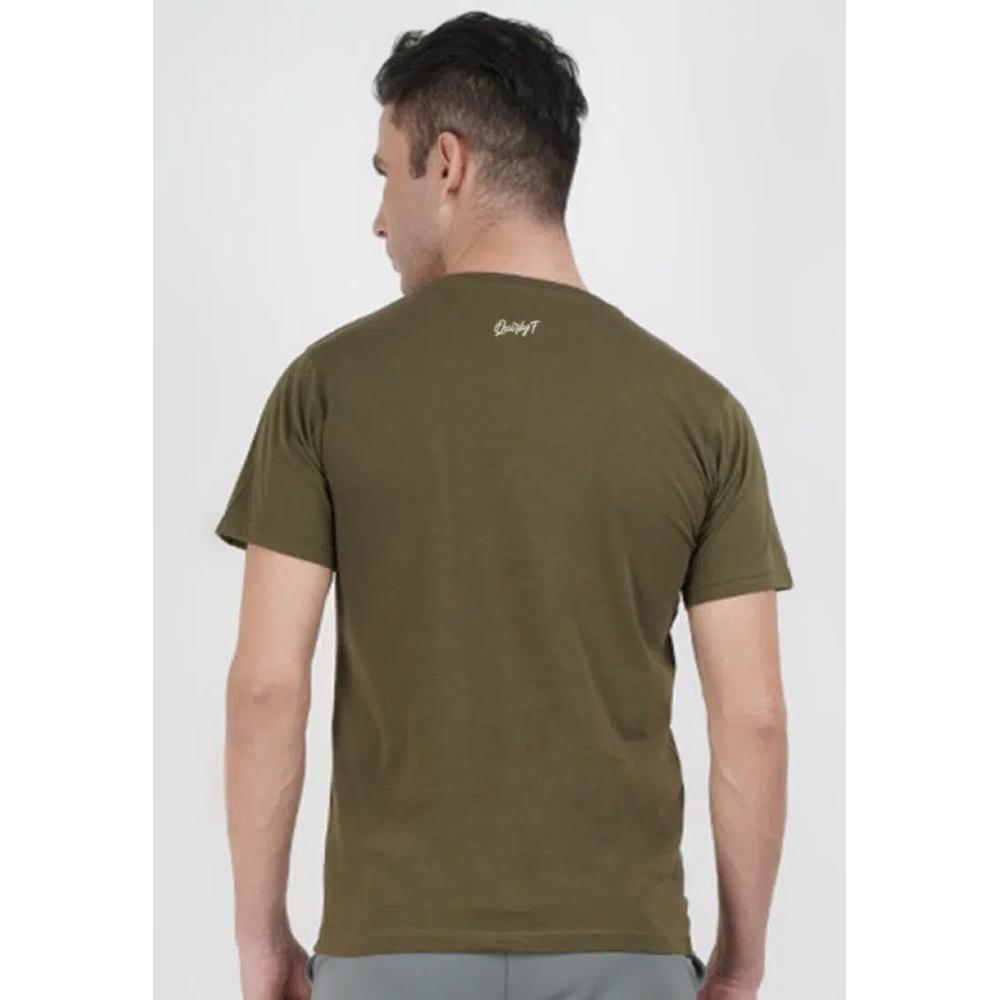 Оливковая футболка с коротким рукавом из хлопка с принтом тигровой травы 5