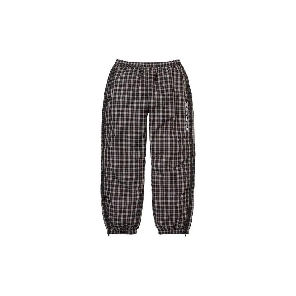 Тренировочные штаны Supreme Plaid Warm Up Pant 'Black' 1