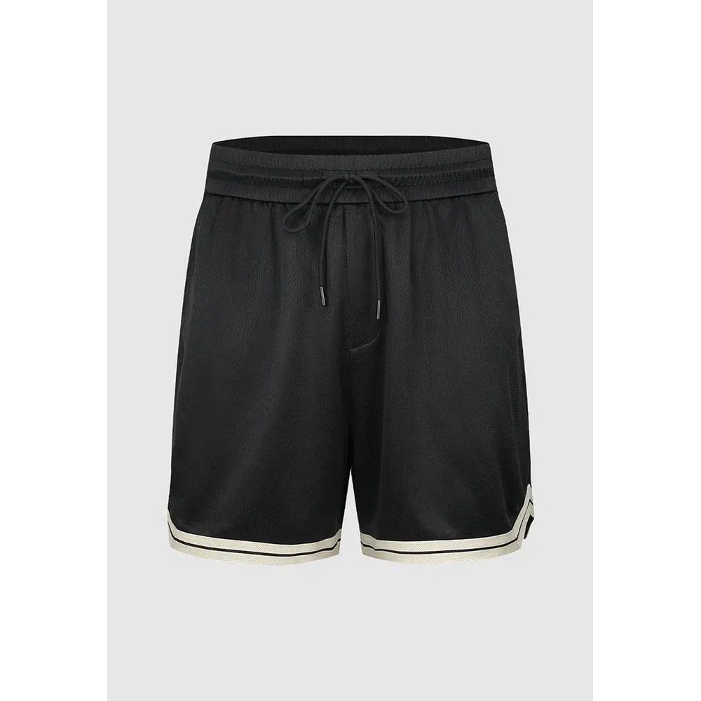 Шорты Mesh Contrast Trim Drawstring из полиэстера, свободные 7