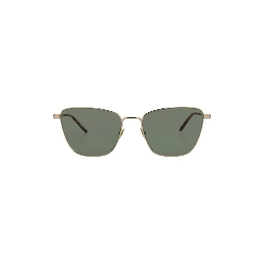 Солнцезащитные очки Saint Laurent с кошачьим глазом в металлической оправе 'Gold Gold Green' 1