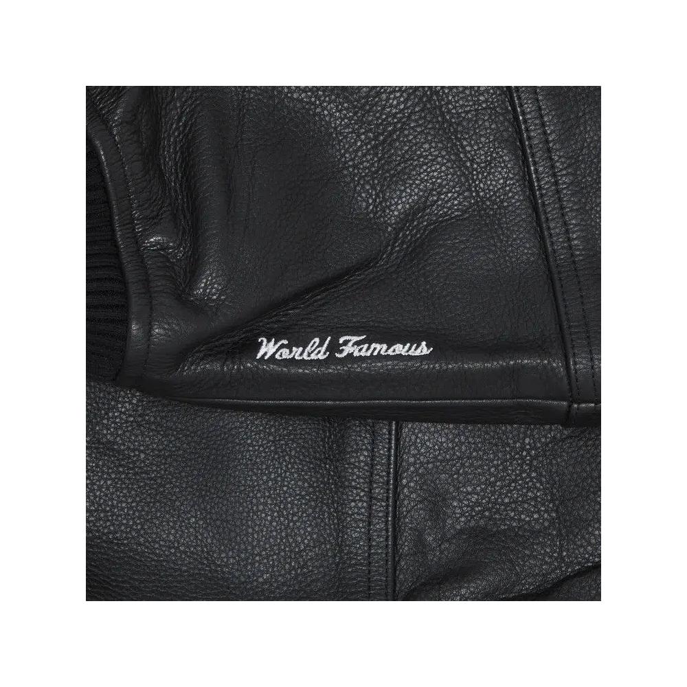 Кожаные куртки Supreme GORE-TEX Infinium WINDSTOPPER Leather Varsity Jacket 'Black' 3