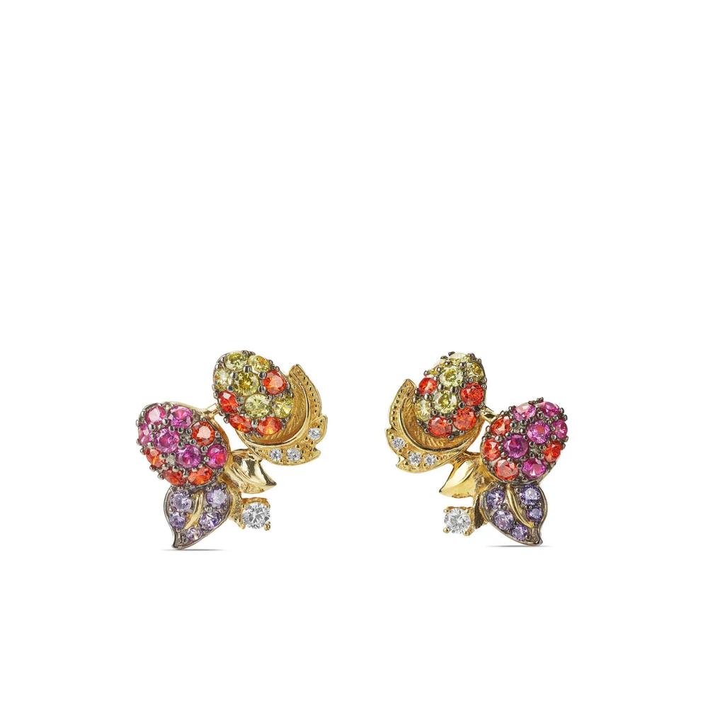 Серьги Goldenberry из желтого золота с камнями 2
