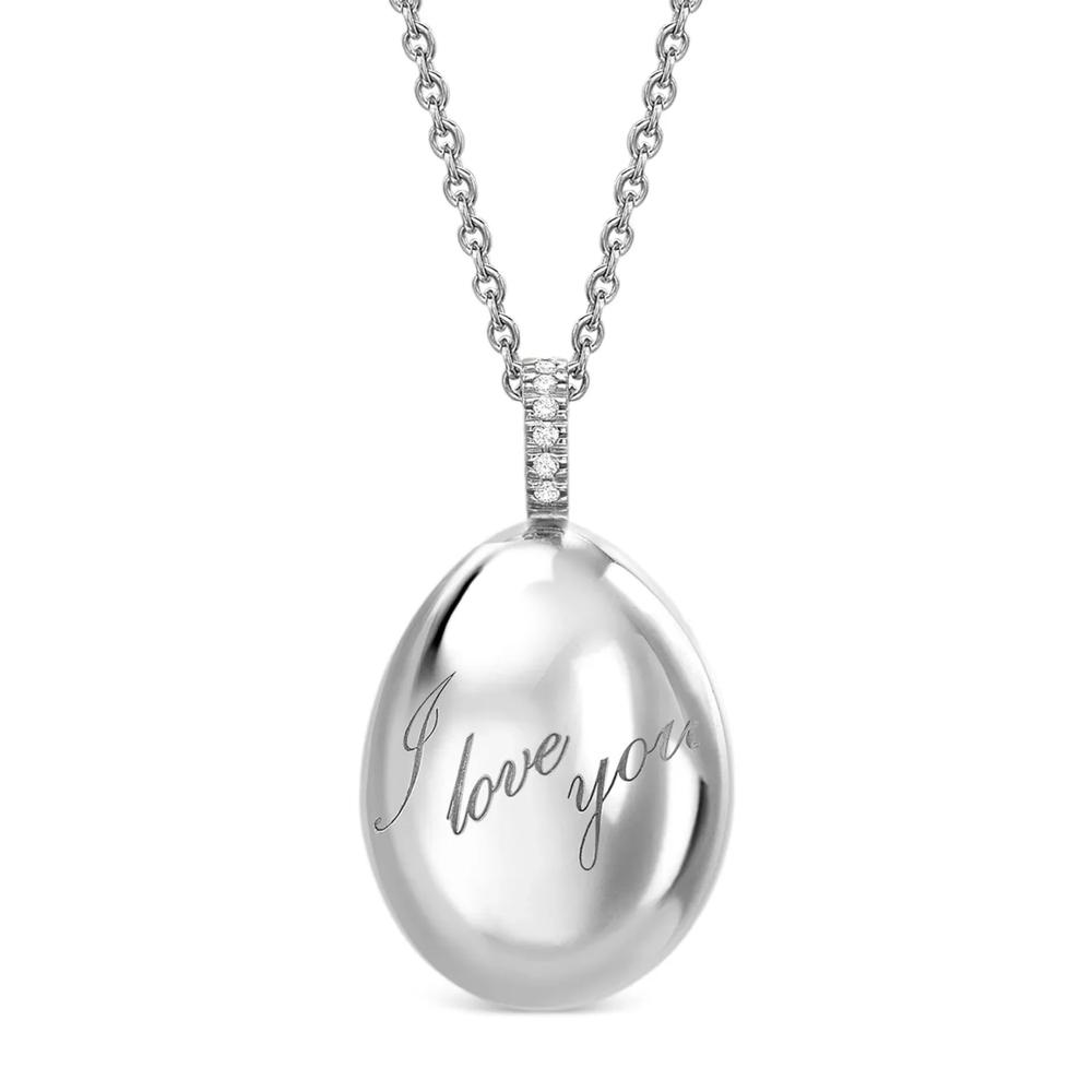 Колье Fabergé Essence I Love You Egg из белого золота с бриллиантами 1