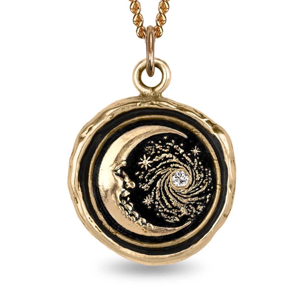 Колье Trust the Universe Talisman из желтого золота с бриллиантами 2