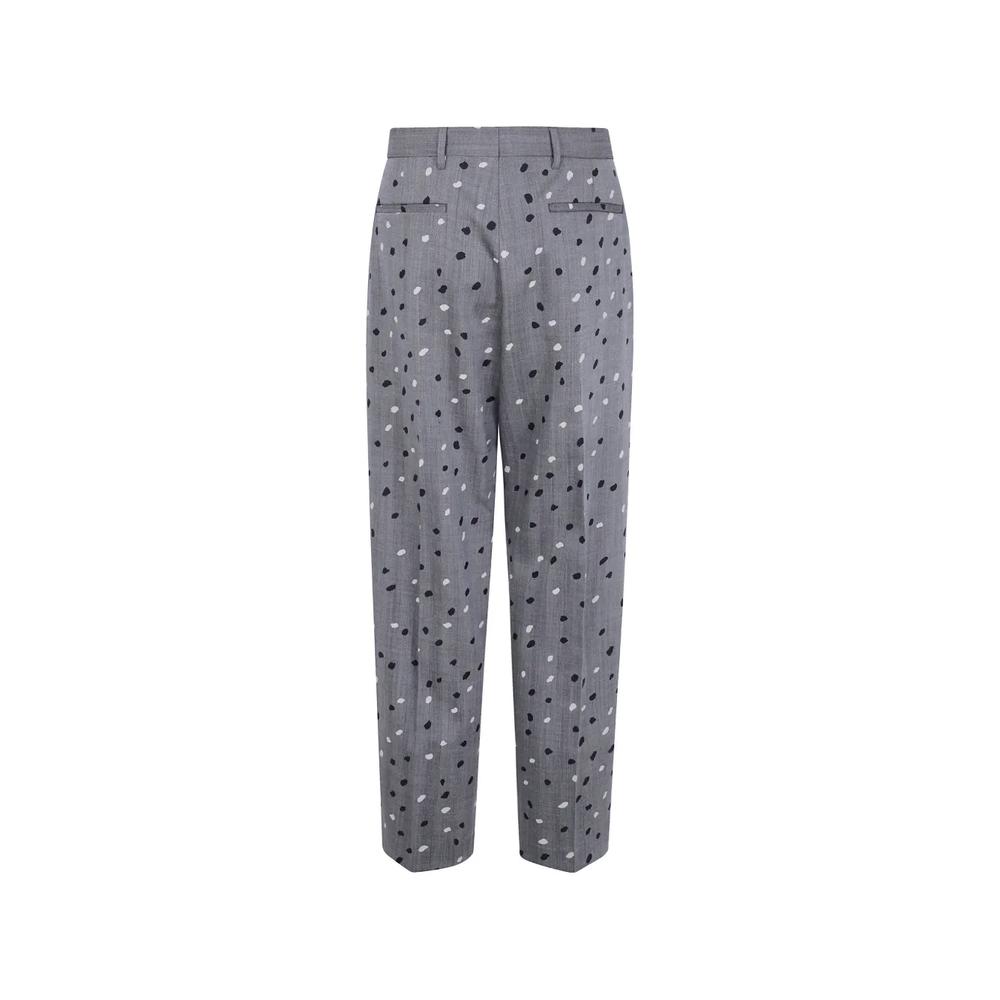 relaxed-fit grey herringbone polka dot trousers 2