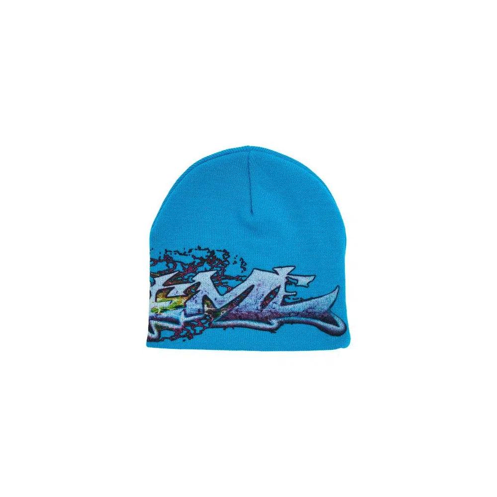 Шапки Supreme Tag Beanie 'Cyan' 2