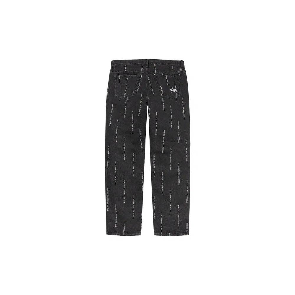 Джинсы Supreme Logo Stripe Jacquard Regular Jean 'Black' 2