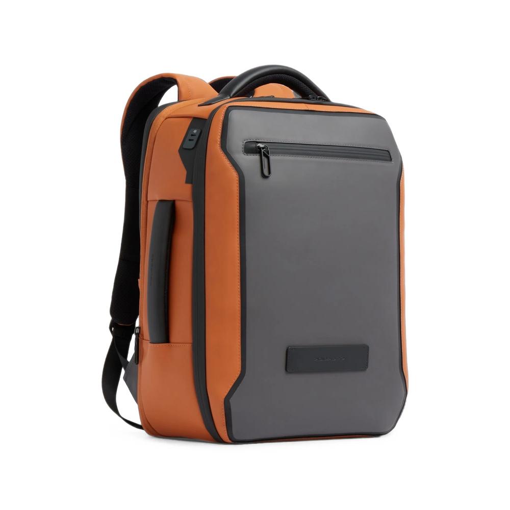 panelled logo-patch backpack 2