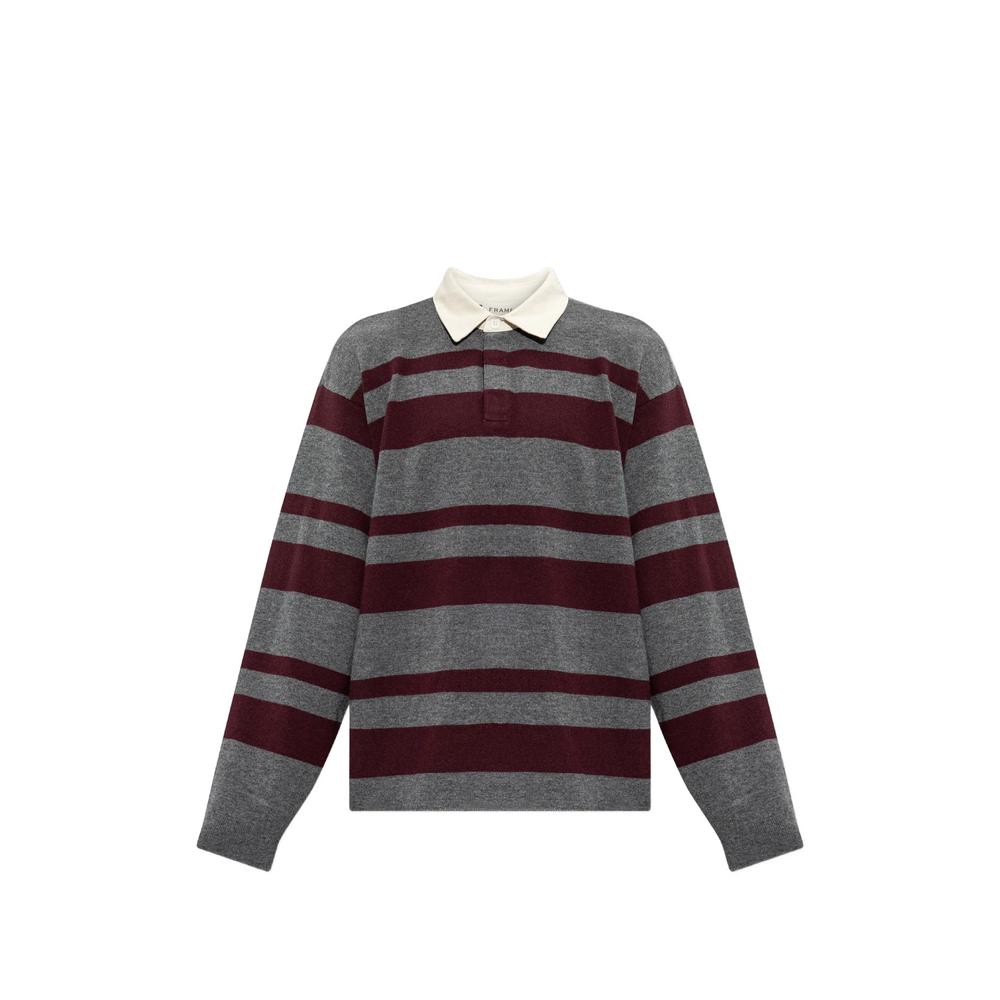 Rugby striped long-sleeve polo sweater 1
