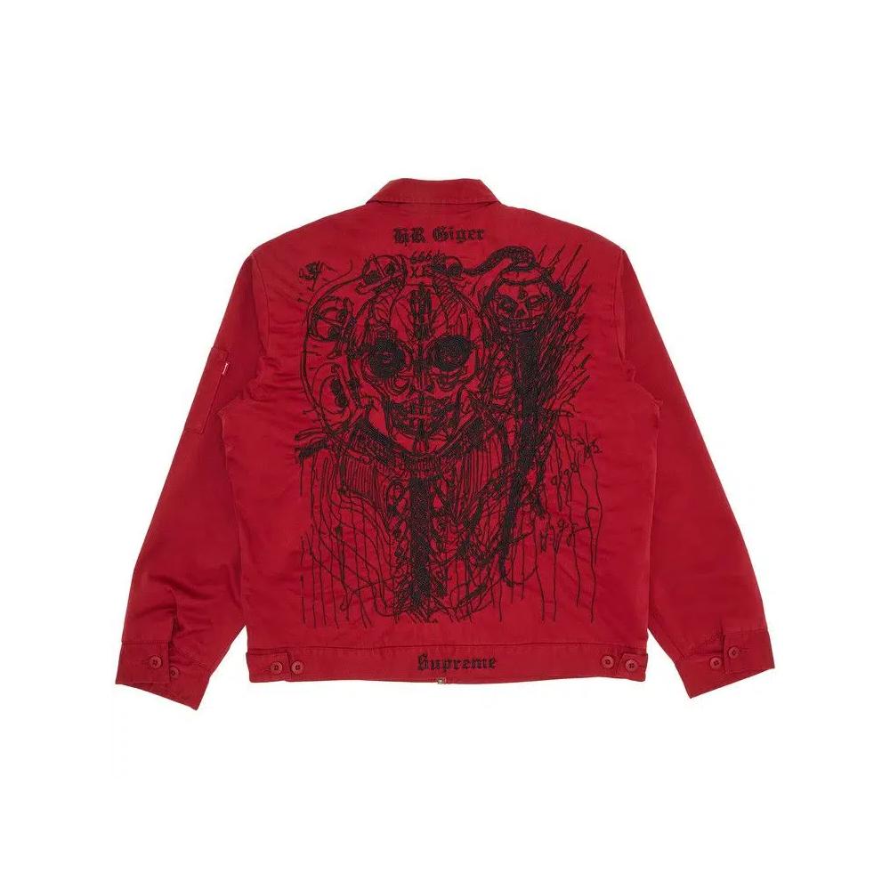 Куртки Supreme H.R. Giger Embroidered Work Jacket 'Red' 2