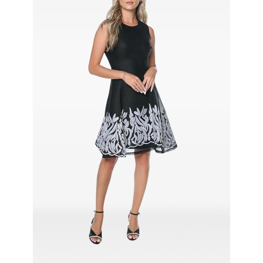 embroidered mesh-overlay mini dress 2