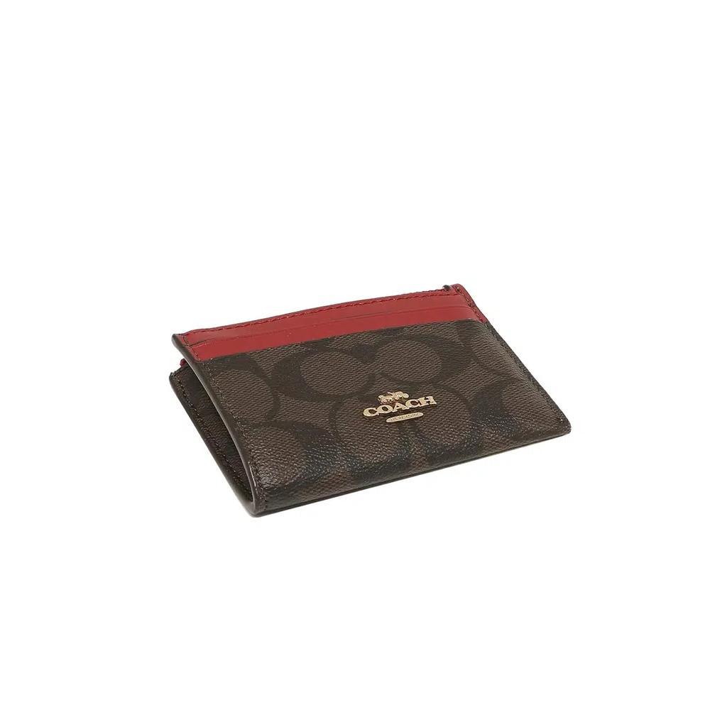 Coach Mini Skinny Id Case In Signature Canvas (88208) – IM/Коричневый 1941 Красный 5