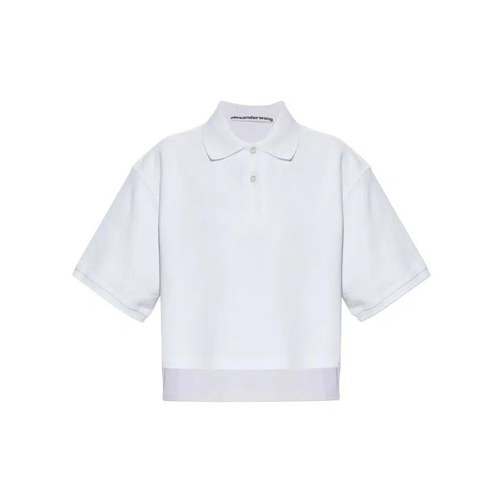 Поло Alexander Wang Oversized High-Low Polo Top 'Винтажный белый' 1
