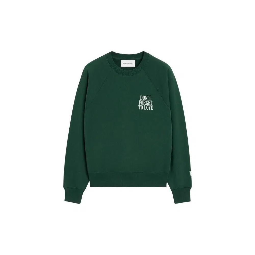 Свитшоты Ami Green Cotton "Don't Forget To Love" Sweatshirt 'Bottle Green' 1