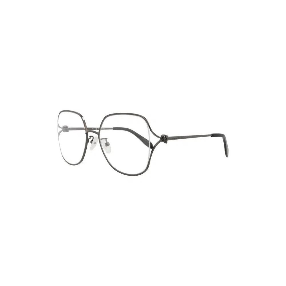 Очки Alexander McQueen Square-Frame Metal Optical Frames «Рутений/Прозрачный» 2