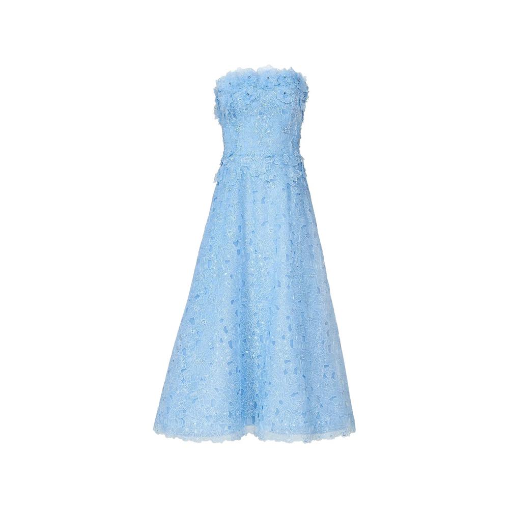 Anessa embroidered strapless midi dress 1
