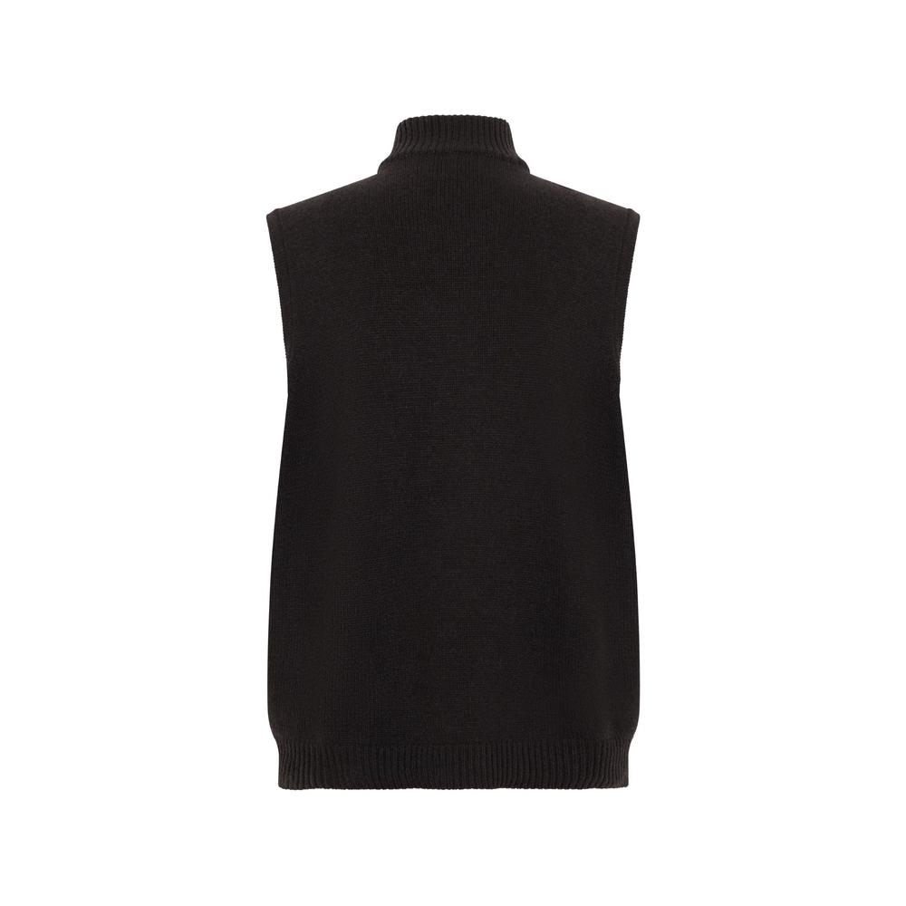 suede-panelled cashmere gilet 2