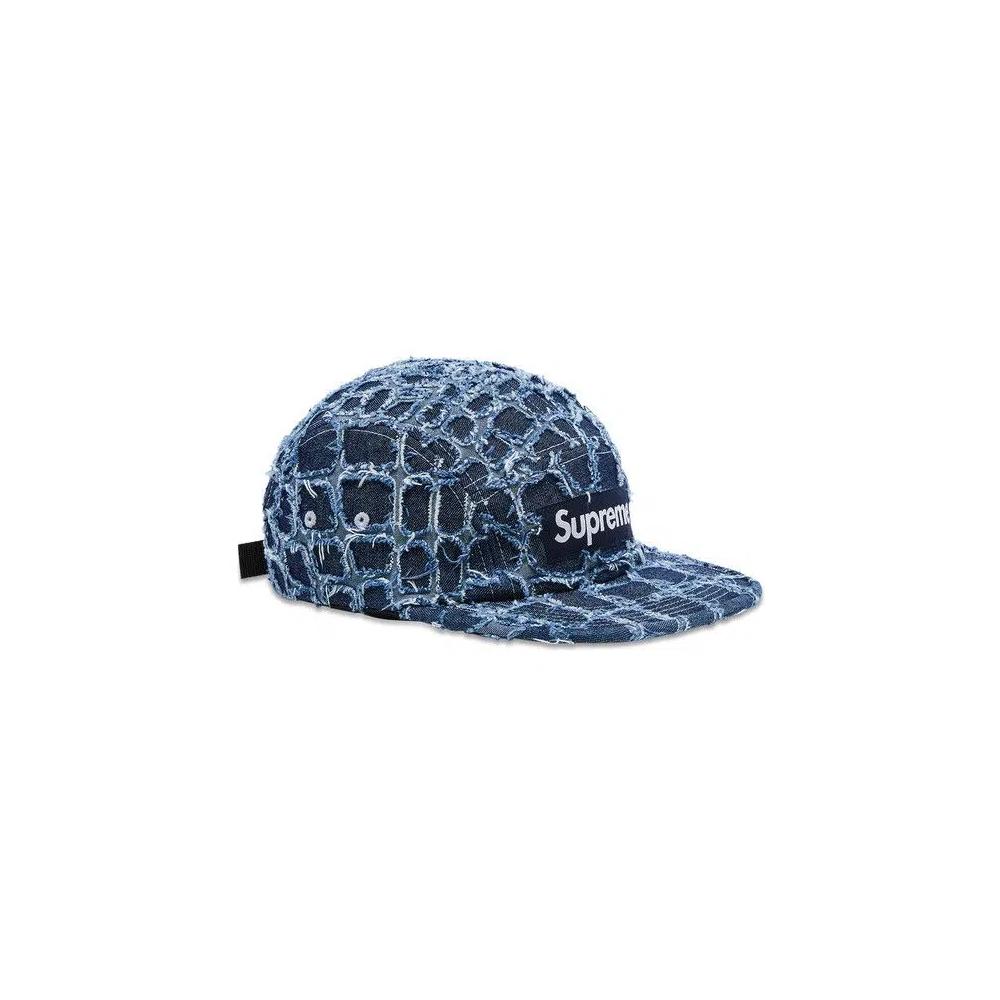 Кепки Supreme Frayed Croc Denim Camp Cap 'Indigo' 2