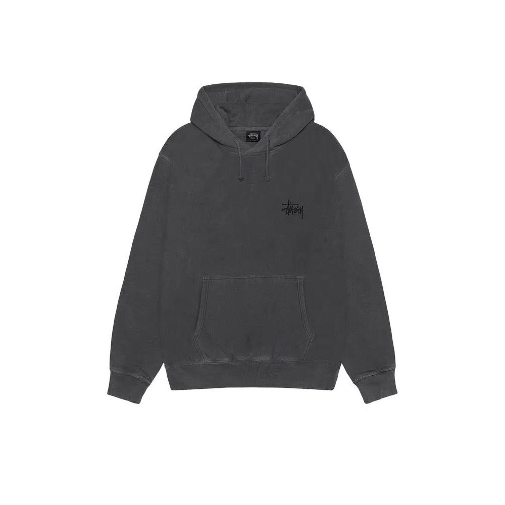 Худи Stussy Basic Hoodie Pigment Dyed 'Black/Black' 1