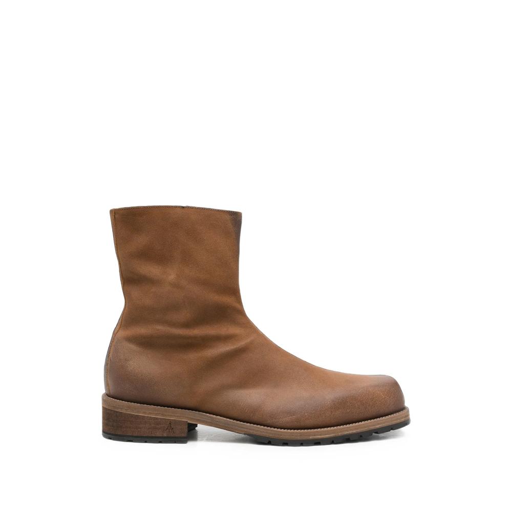 side-zip leather boots 1