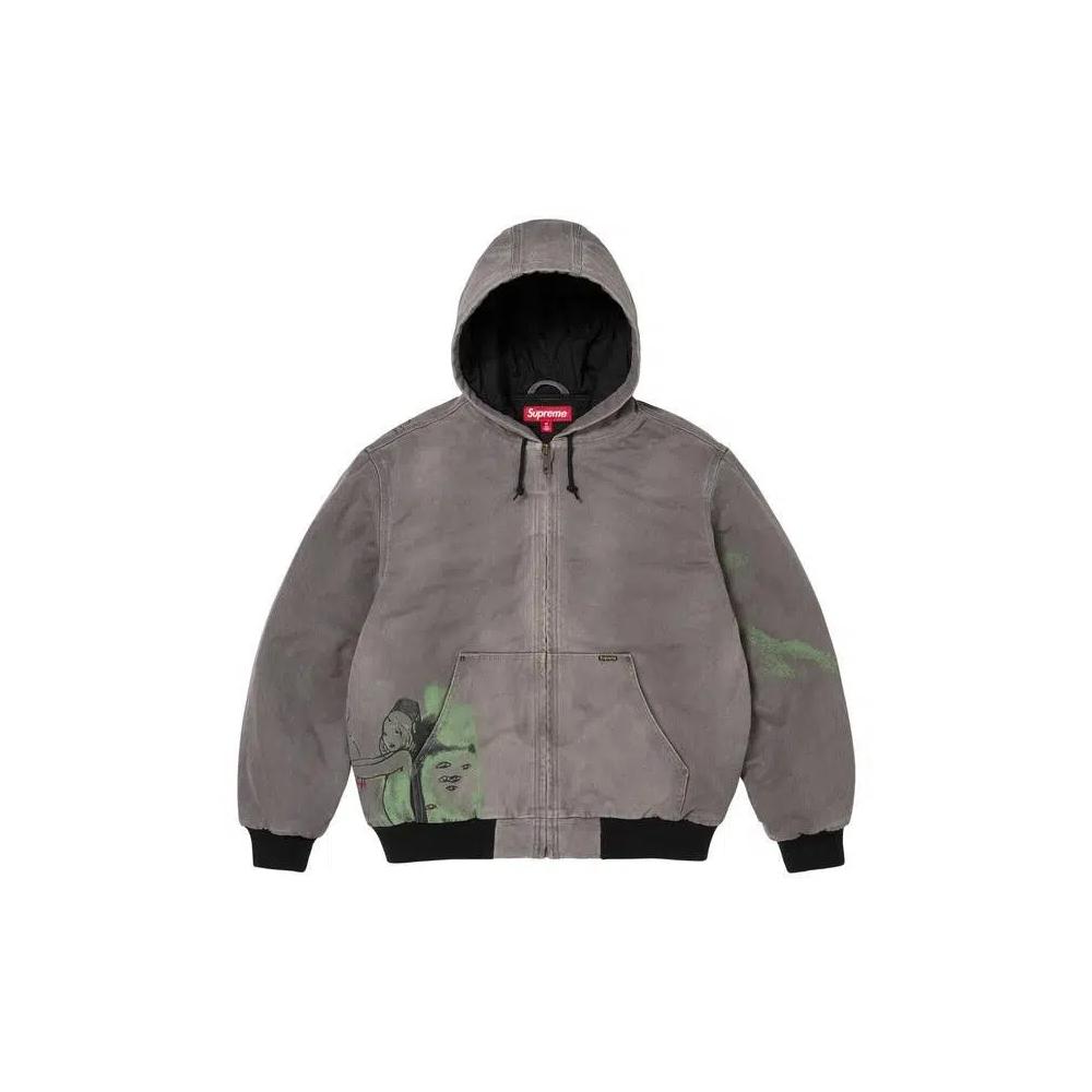 Куртки Supreme x Rita Ackermann Hooded Work Jacket 'Grey' 1