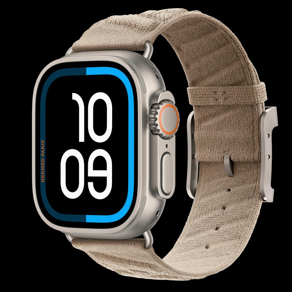 Apple Watch Hermès Ultra 4 49 мм, GPS + Cellular, титан, Natural, ремешок Argile En Mer 1
