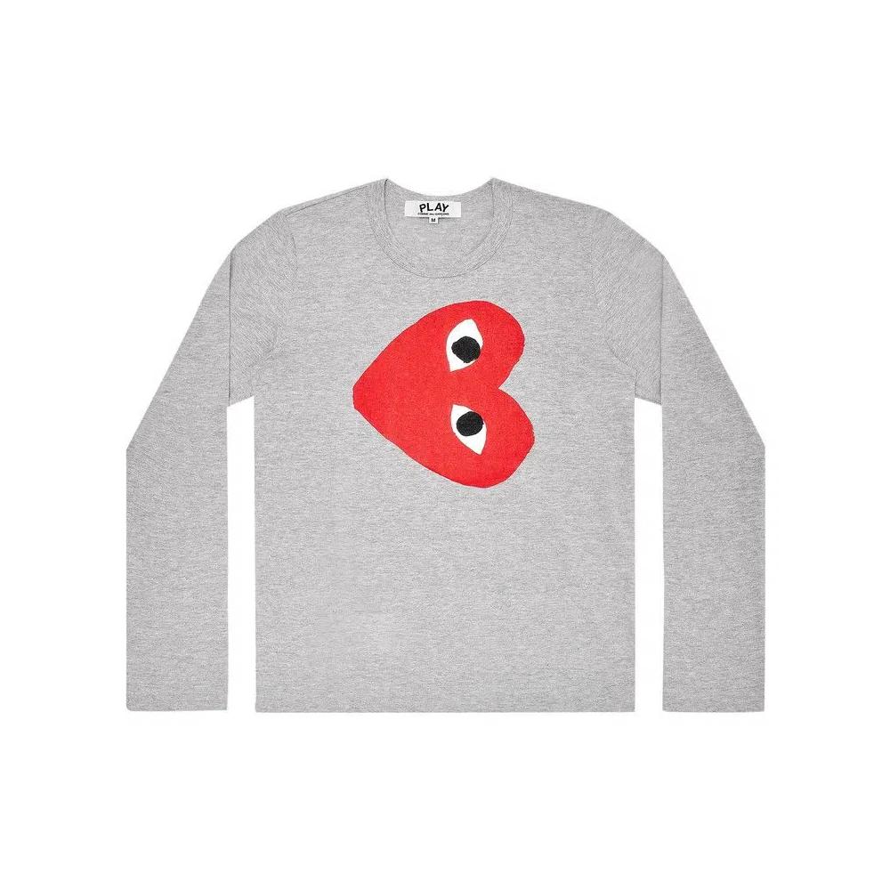 Футболки Comme des Garçons PLAY Sideways Logo Long-Sleeve Tee 'Grey' 1