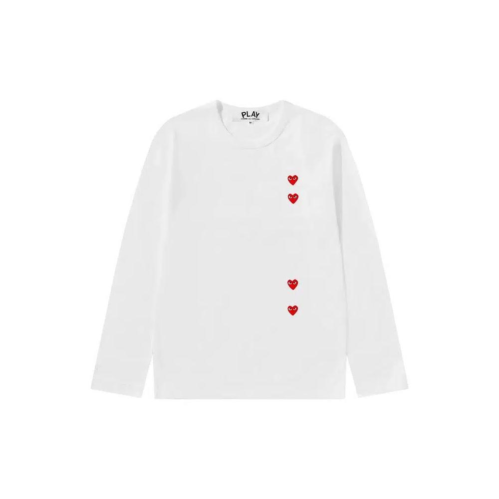 Топ Comme des Garçons PLAY Multi Heart Long-Sleeve 'Белый/Красный' 1