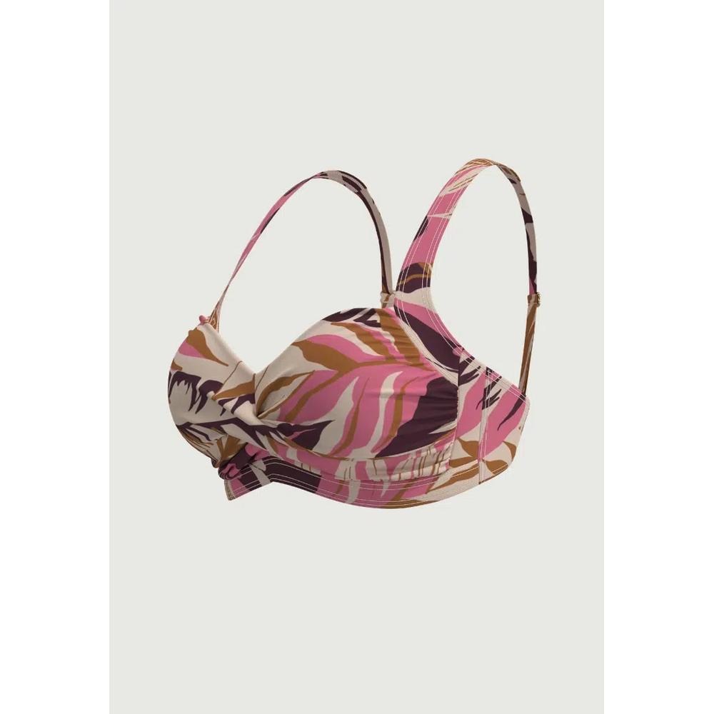 Southern Tropo Thrift Розовый топ-бикини плюс-сайз с узлом спереди 3