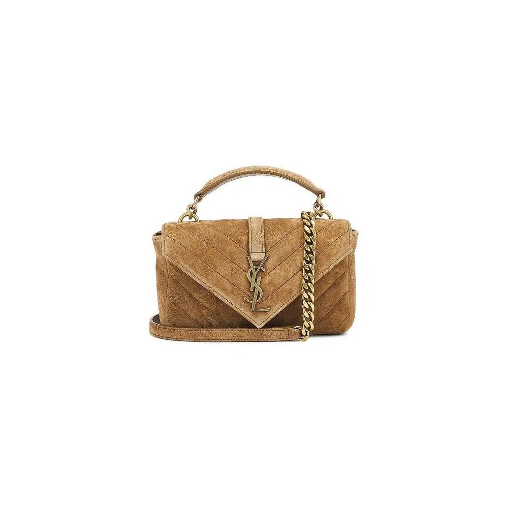 Сумки через плечо Saint Laurent Mini College Chain Bag 'Gold Leaf' 1