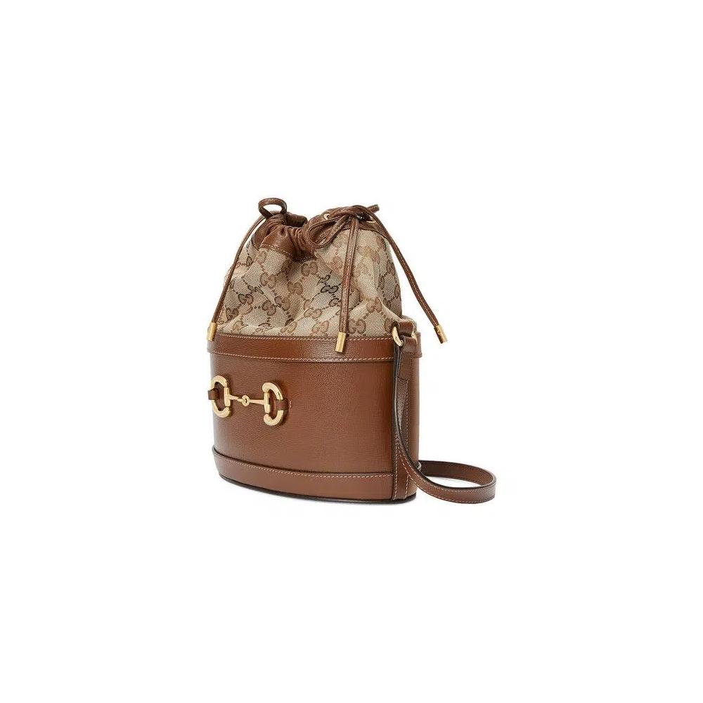 Сумки-ведра Gucci Horsebit 1955 Bucket Bag «Brown» 2