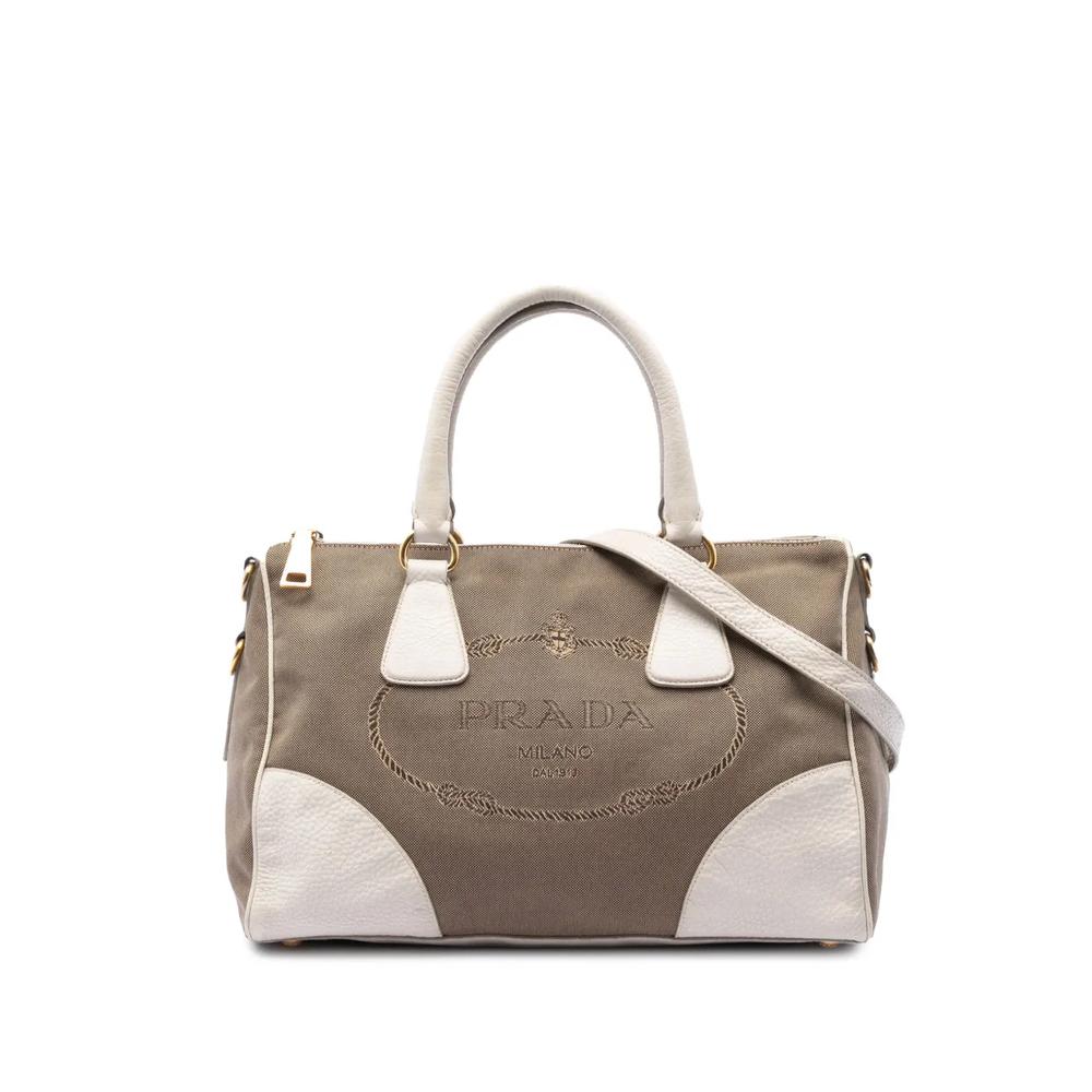 Сумка-сэтчел Vitello Daino Trimmed Canvas Canapa Logo (2013-2026 годы) 1