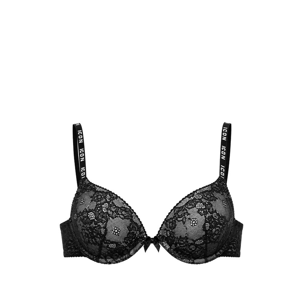Icon-print push-up bra 1
