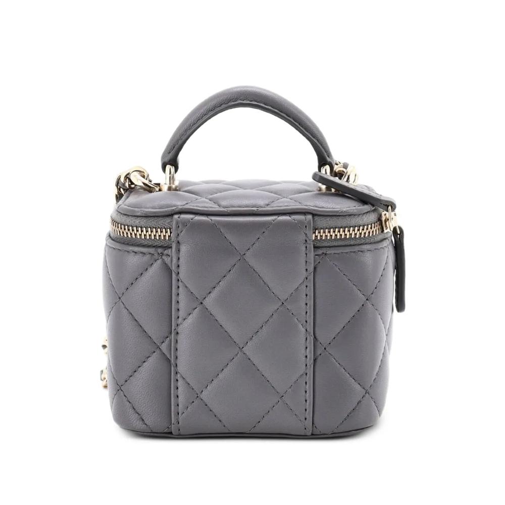 Мини-сумка через плечо Classic Top Handle Vanity Case with Chain Quilted Lambskin Mini 2