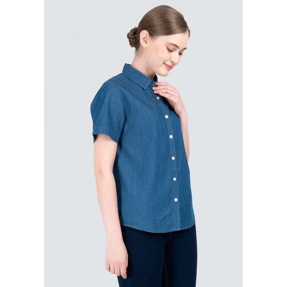 Polo Haus - Женская джинсовая рубшка с коротким рукавом Signature Fit WWSSV004 2