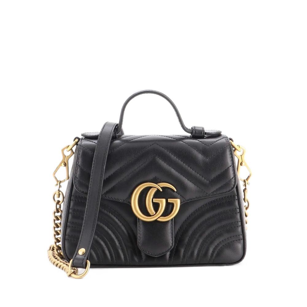 GG Marmont Top Handle Flap Bag Matelasse Leather Mini satchel 1