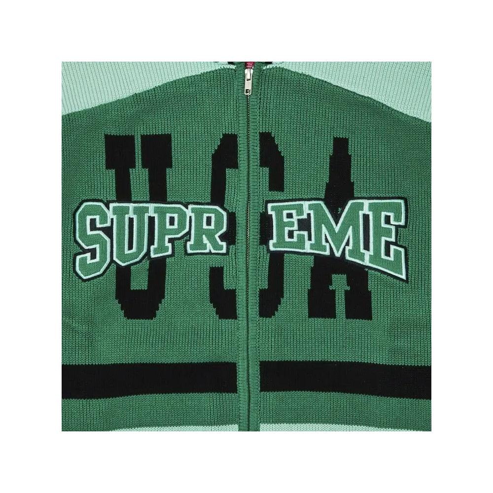 Толстовки на молнии Supreme USA Zip Up Hooded Sweater 'Green' 3