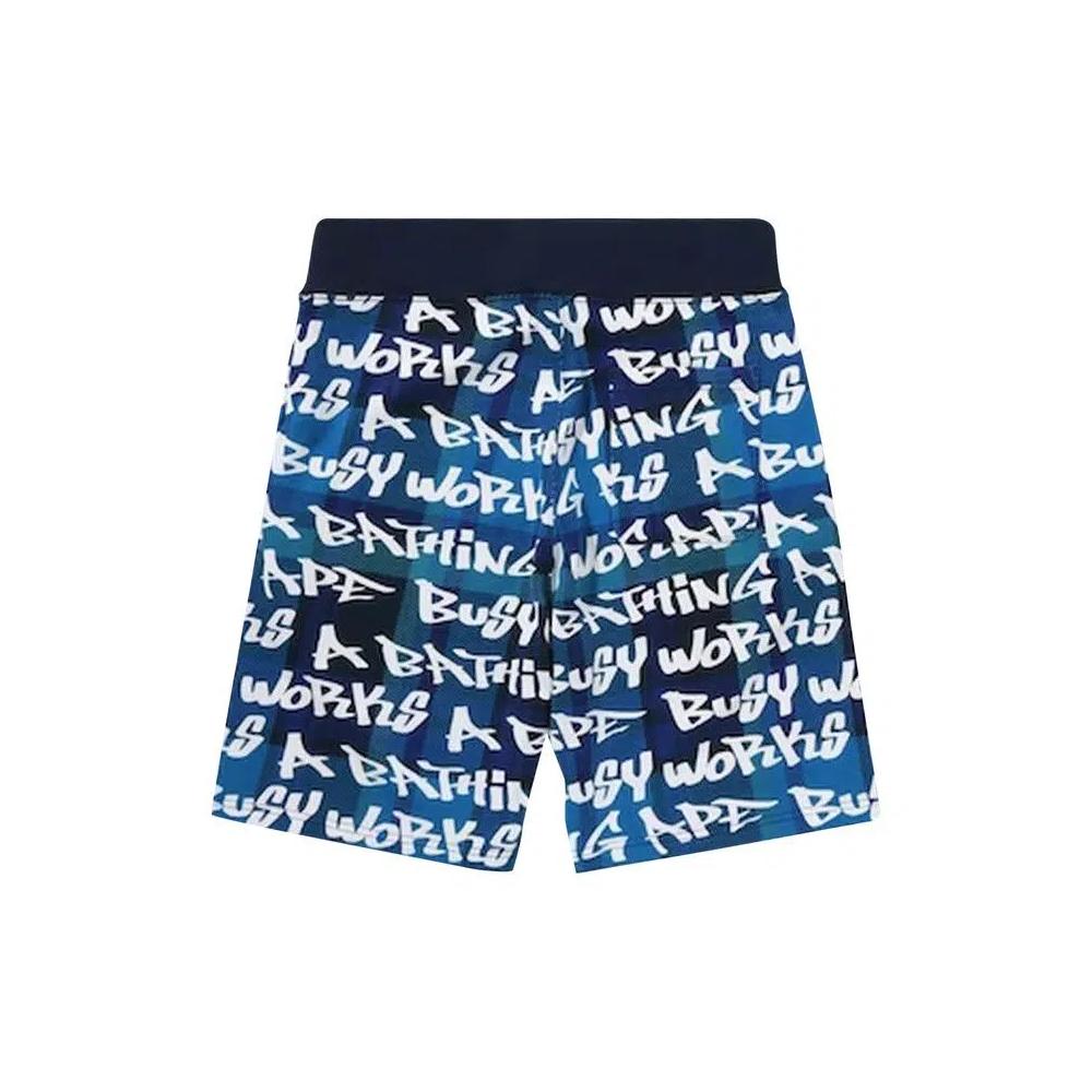 BAPE шорты Graffiti Check 'Синий' 2