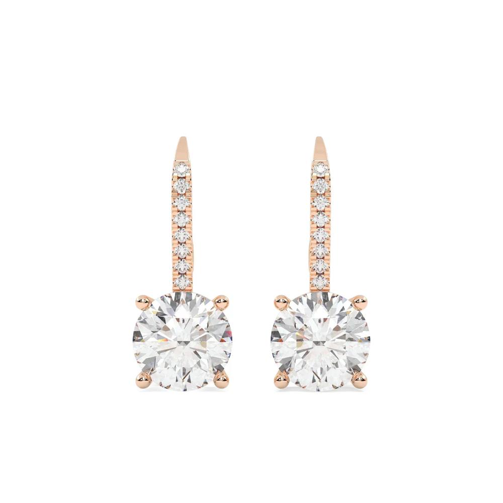 Серьги-подвески из розового золота 1