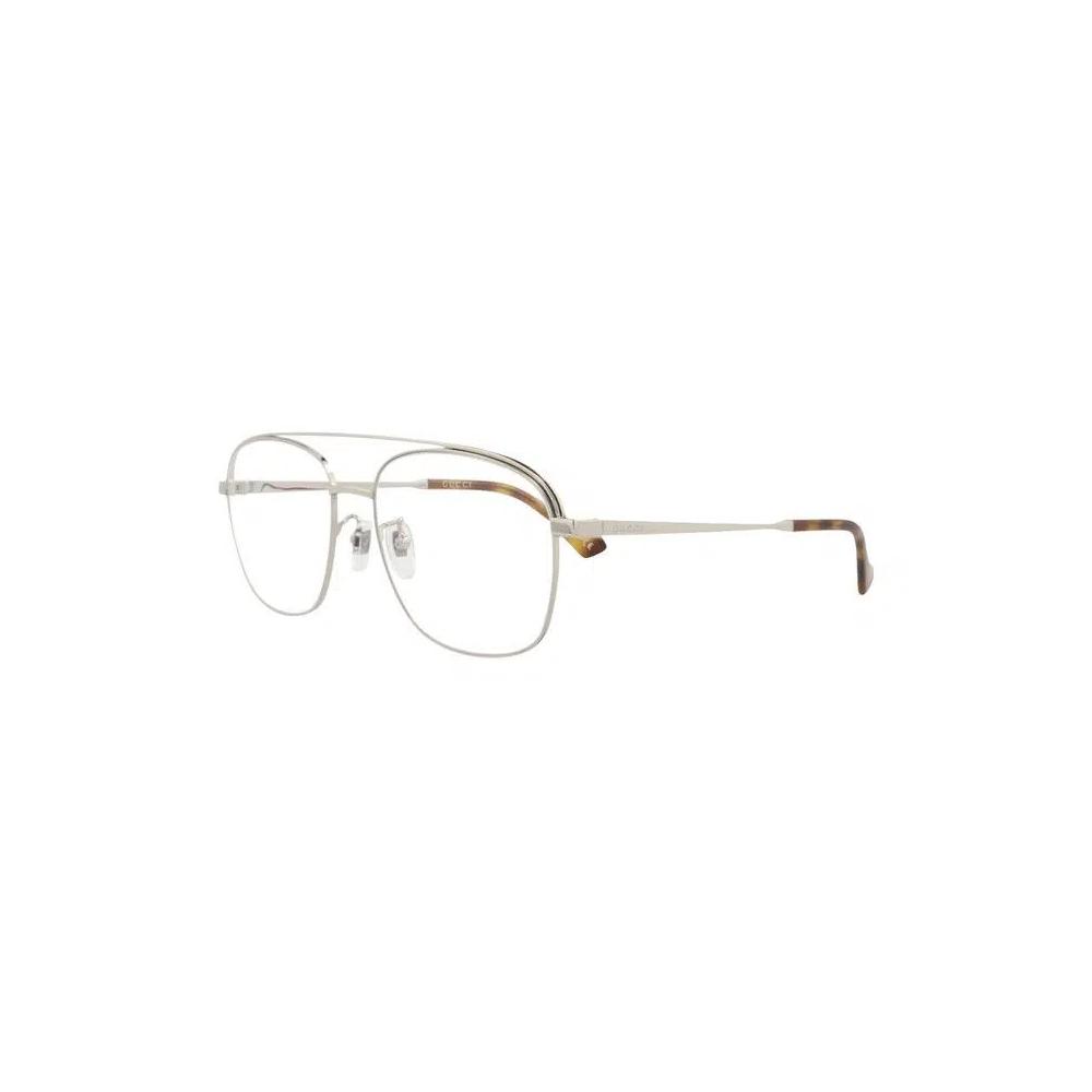 Очки Gucci Aviator-Frame Metal Optical Frames «Silver Silver Transparent» 2