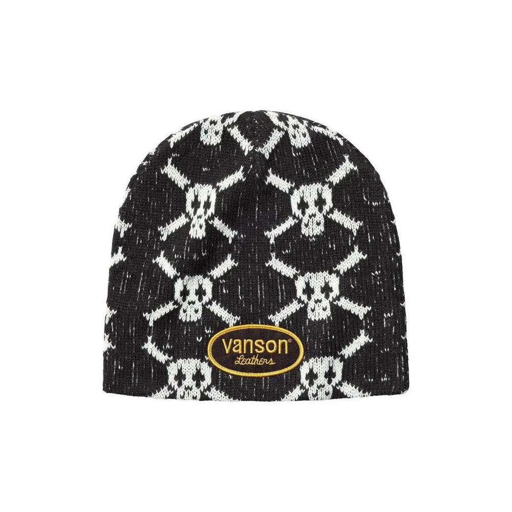 Бини Supreme x Vanson Leathers Skull Beanie 'Black' 1