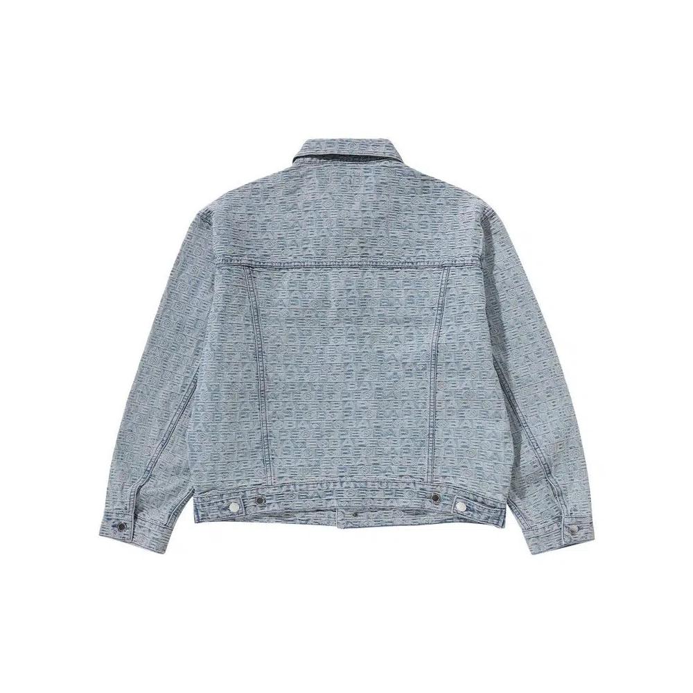 Джинсовые куртки BAPE Lux Sport Pattern Jacquard Denim Trucker Jacket 'Light Indigo' 2