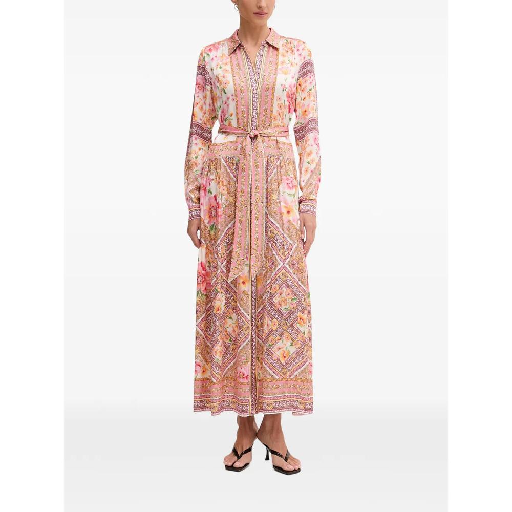 Платье макси Nicandra с поясом и цветочным принтом 1